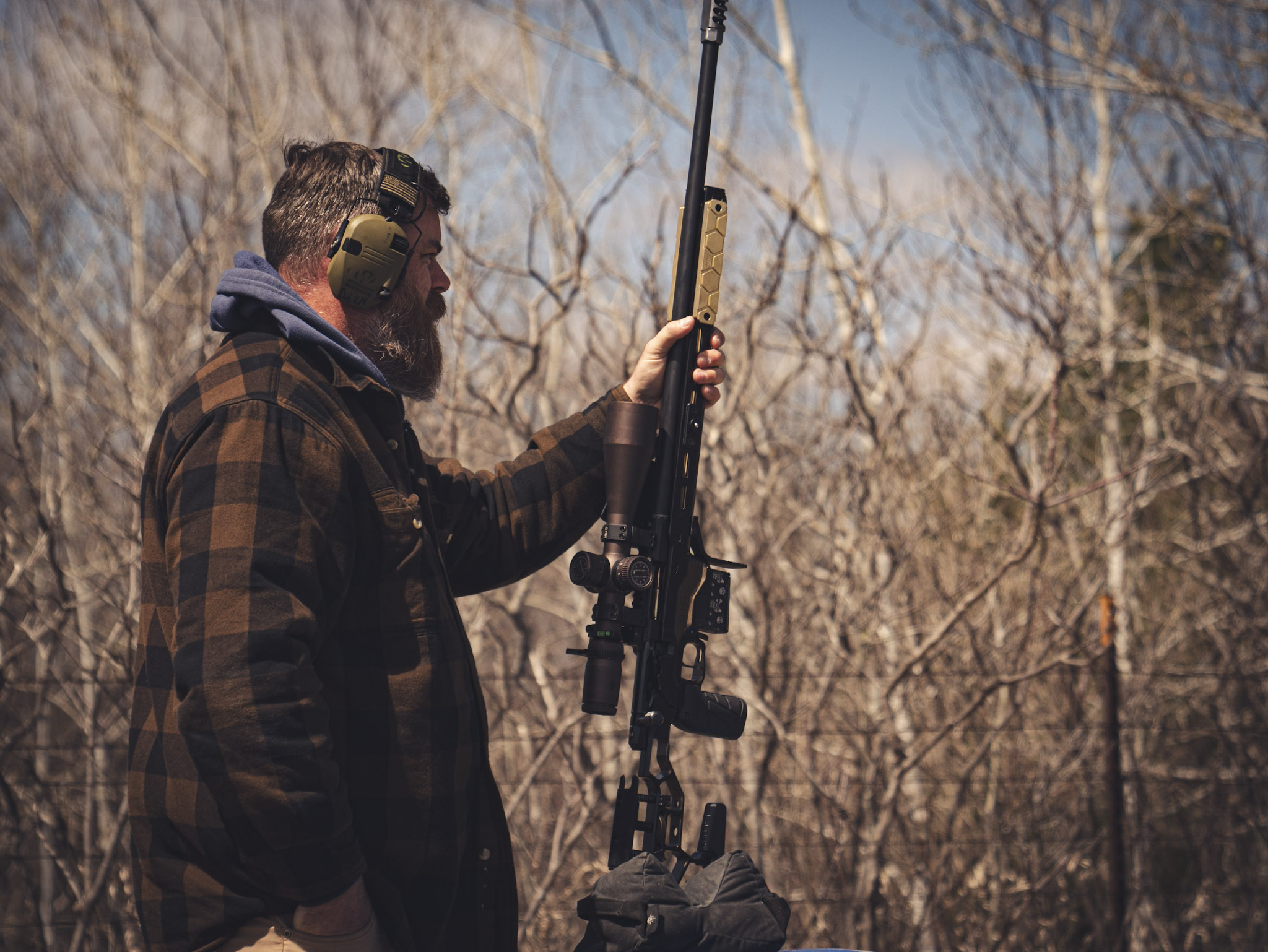 Long-range shooter behind the rifle at an MNPR match